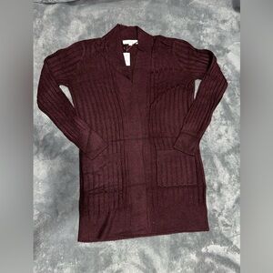 LOFT Deep Burgundy Cardigan Sweater